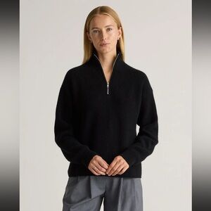 Mongolian Cashmere Fisherman Quarter Zip Sweater